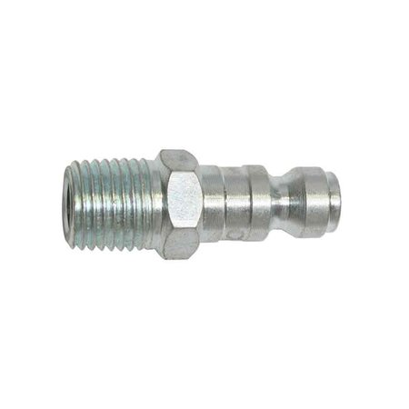 INTERSTATE PNEUMATICS 1/4 Inch Automotive Steel Coupler Plug x 1/4 Inch Male NPT (Silver Zinc Color), PK 50 CPA441Z-50K